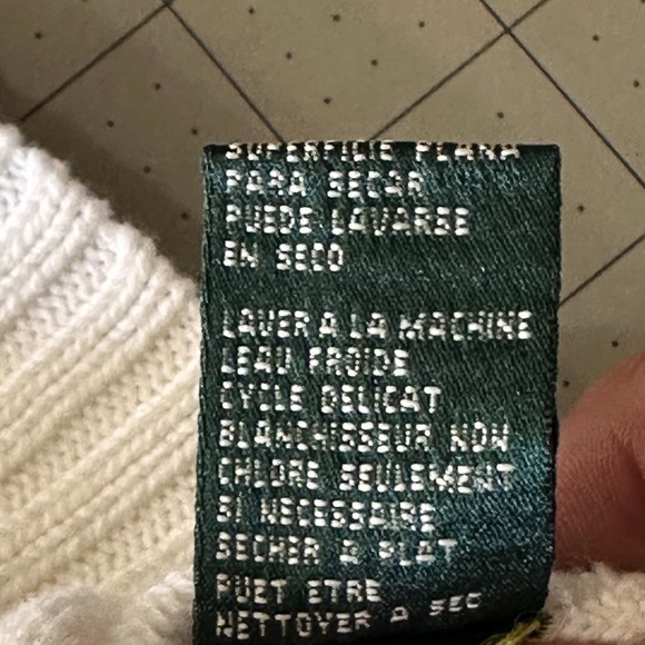 Lauren Ralph Lauren VTGE White Crest Logo Lace Up Collar Knit Sweater SZ Medium - Picture 8 of 11